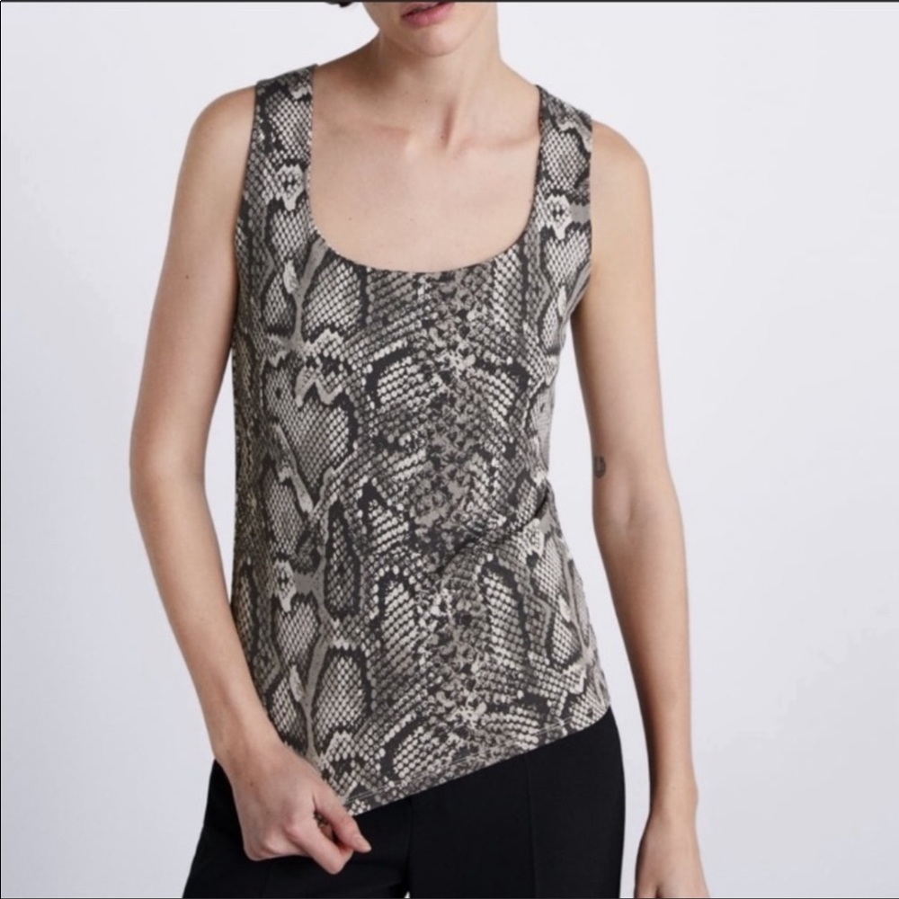 Zara Snakeskin Stretchy Tank